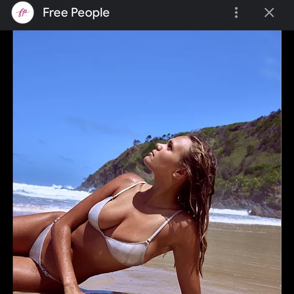 NWOT FP x SOLID & STRIPED lulu metallic speckled swim top size large - Picture 4 of 10